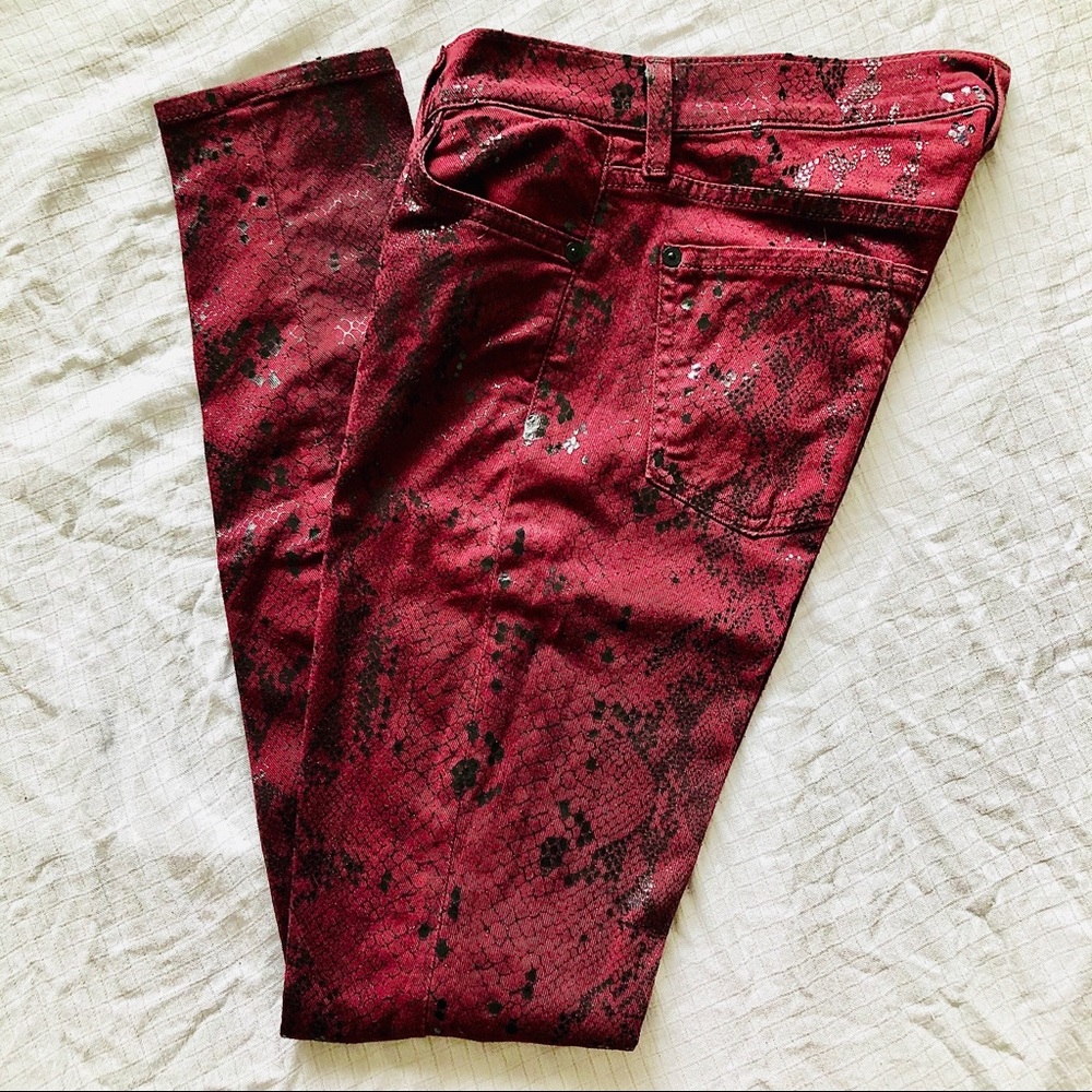 7 For All Mankind snakeskin embossed pants